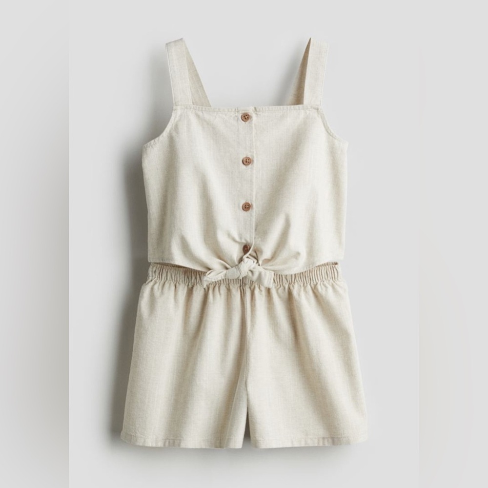 H&M girls linen 2 piece set, Size 5T